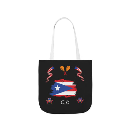 Puerto Rico Pride Canvas Tote Bag — Personalized with initial and D.O.D