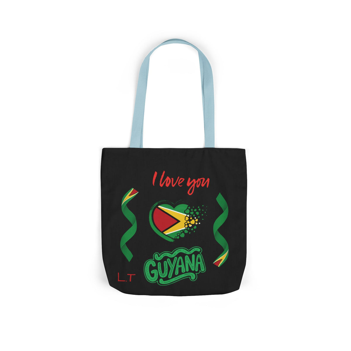 Personalized D.O.B and initial Love You Guyana Canvas Tote Bag