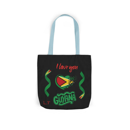 Personalized D.O.B and initial Love You Guyana Canvas Tote Bag