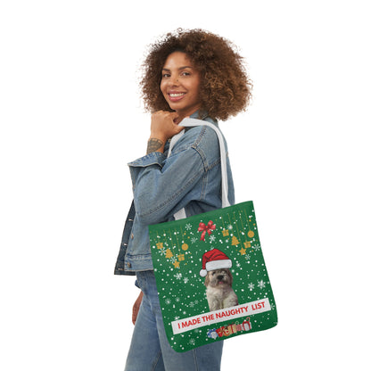 Green Christmas Personalized pet Canvas Tote Bag