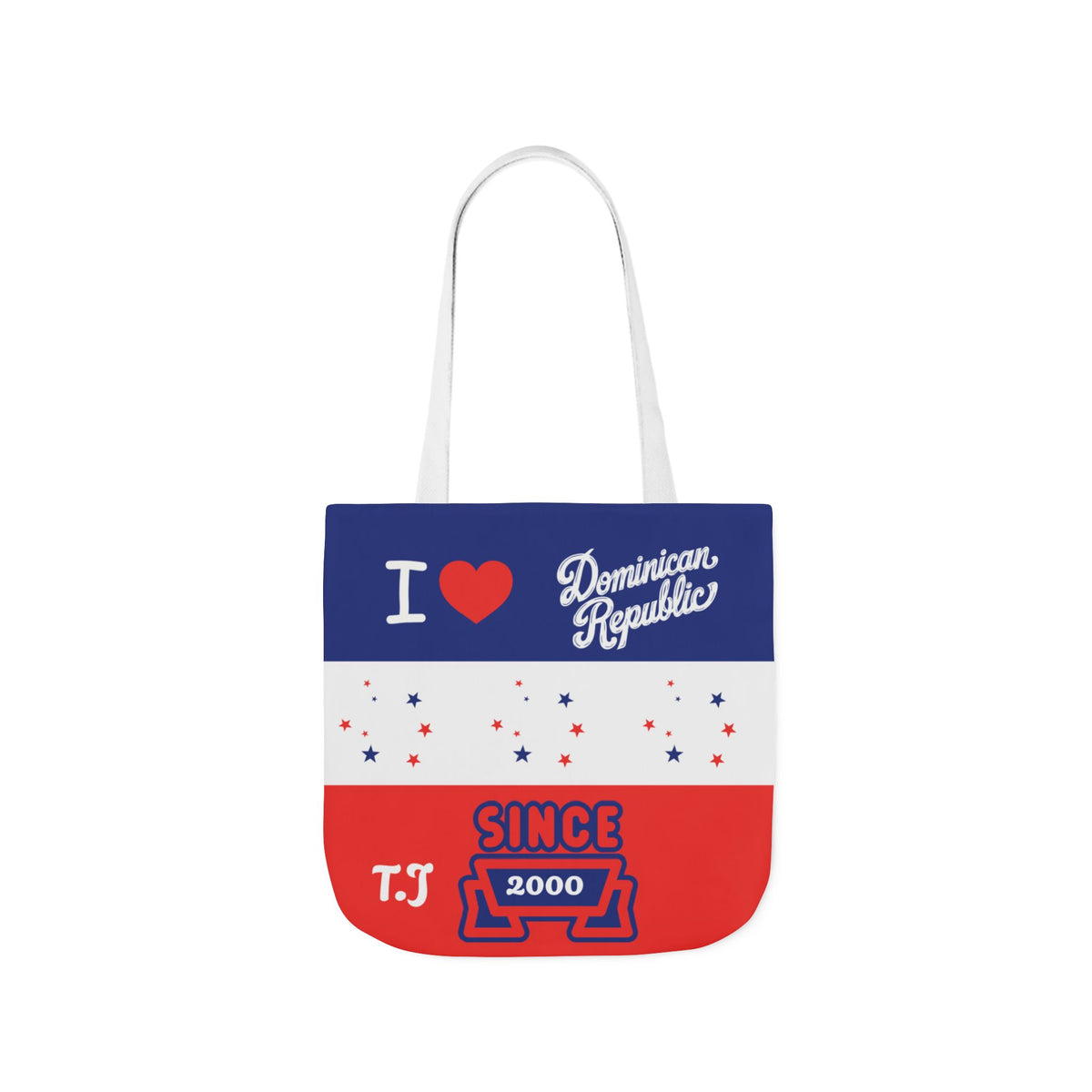 Personalized D.O.B & intinial,Dominican Republic Heart Canvas Tote —
