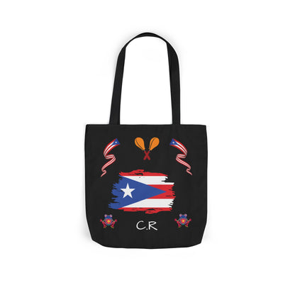 Puerto Rico Pride Canvas Tote Bag — Personalized with initial and D.O.D