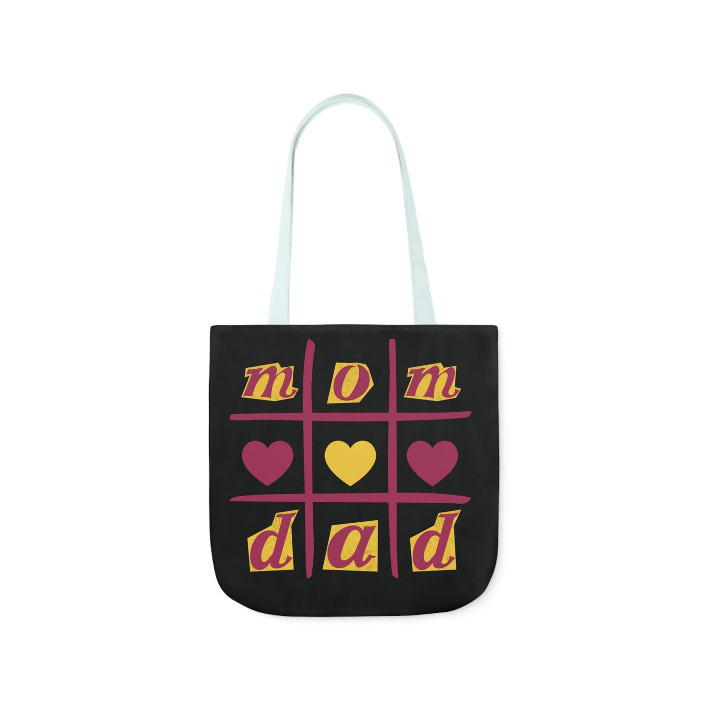 Canvas Tote Bag, Black Family Tic Tac Toe Design