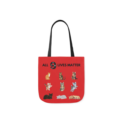 Red Cat theme Canvas Tote Bag