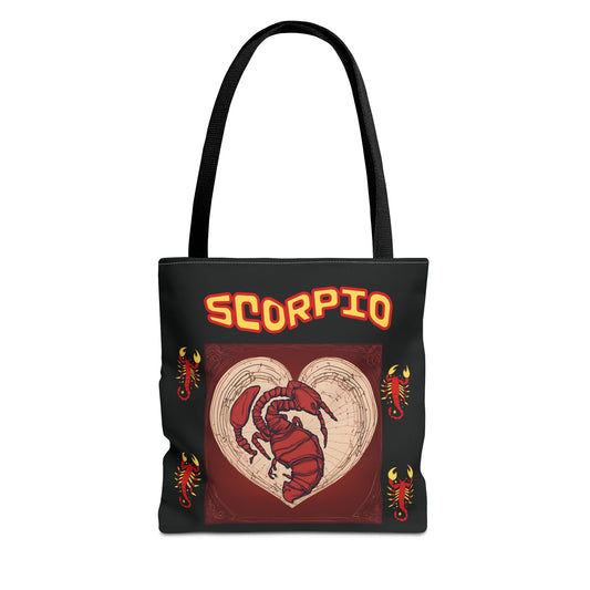 Black Zodiac Scorpio Tote Bag