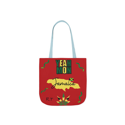 Personalized D.O.B & Initial Jamaica Theme Canvas Tote Bag