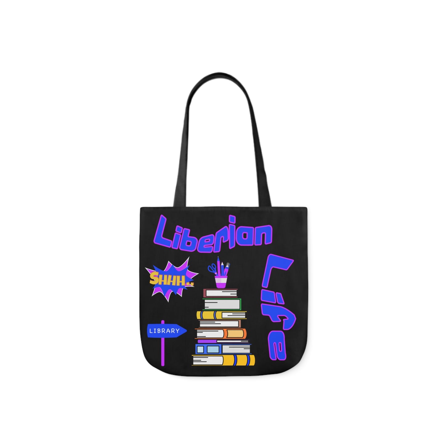 Librarian Tote Bag, 5-Color Straps