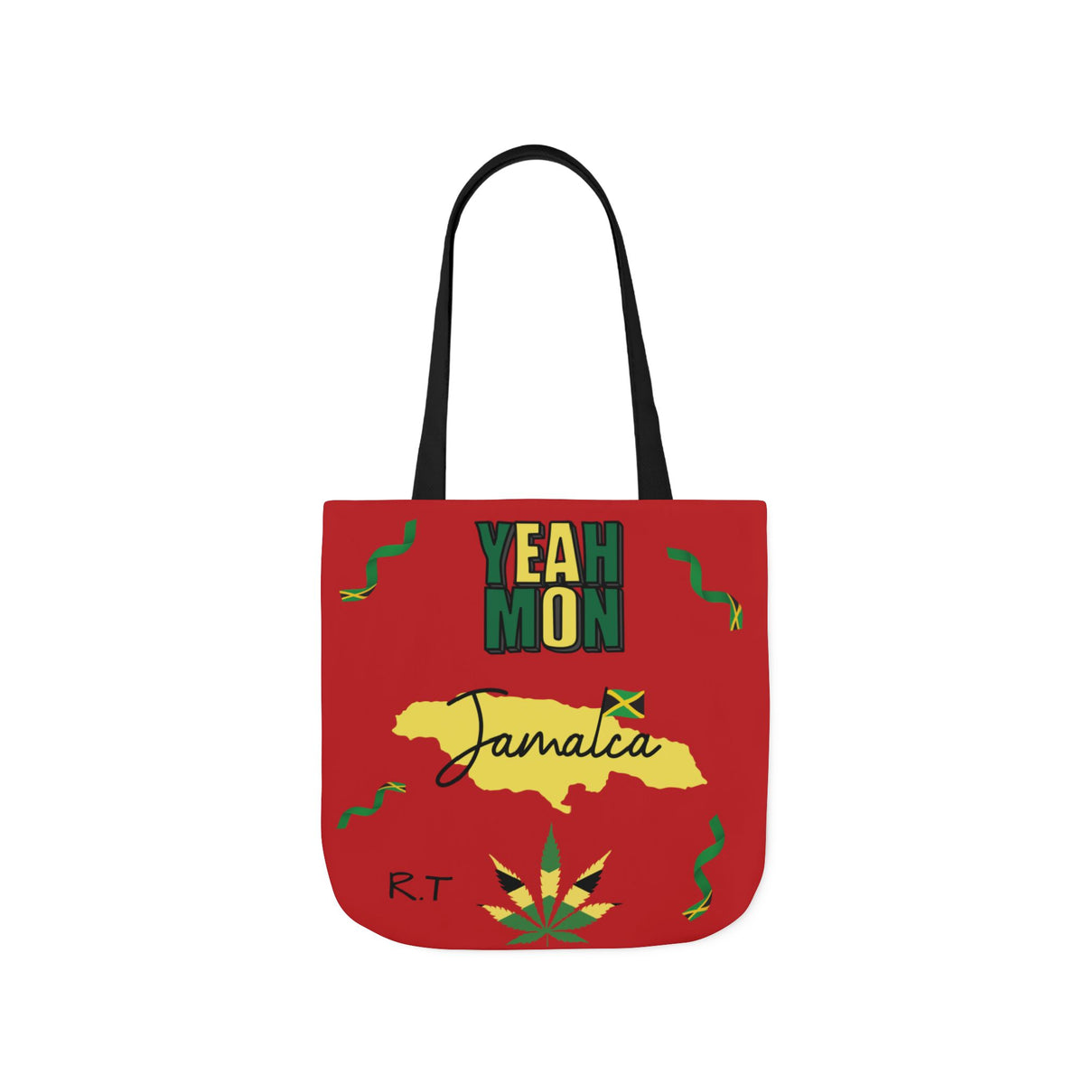 Personalized D.O.B & Initial Jamaica Theme Canvas Tote Bag
