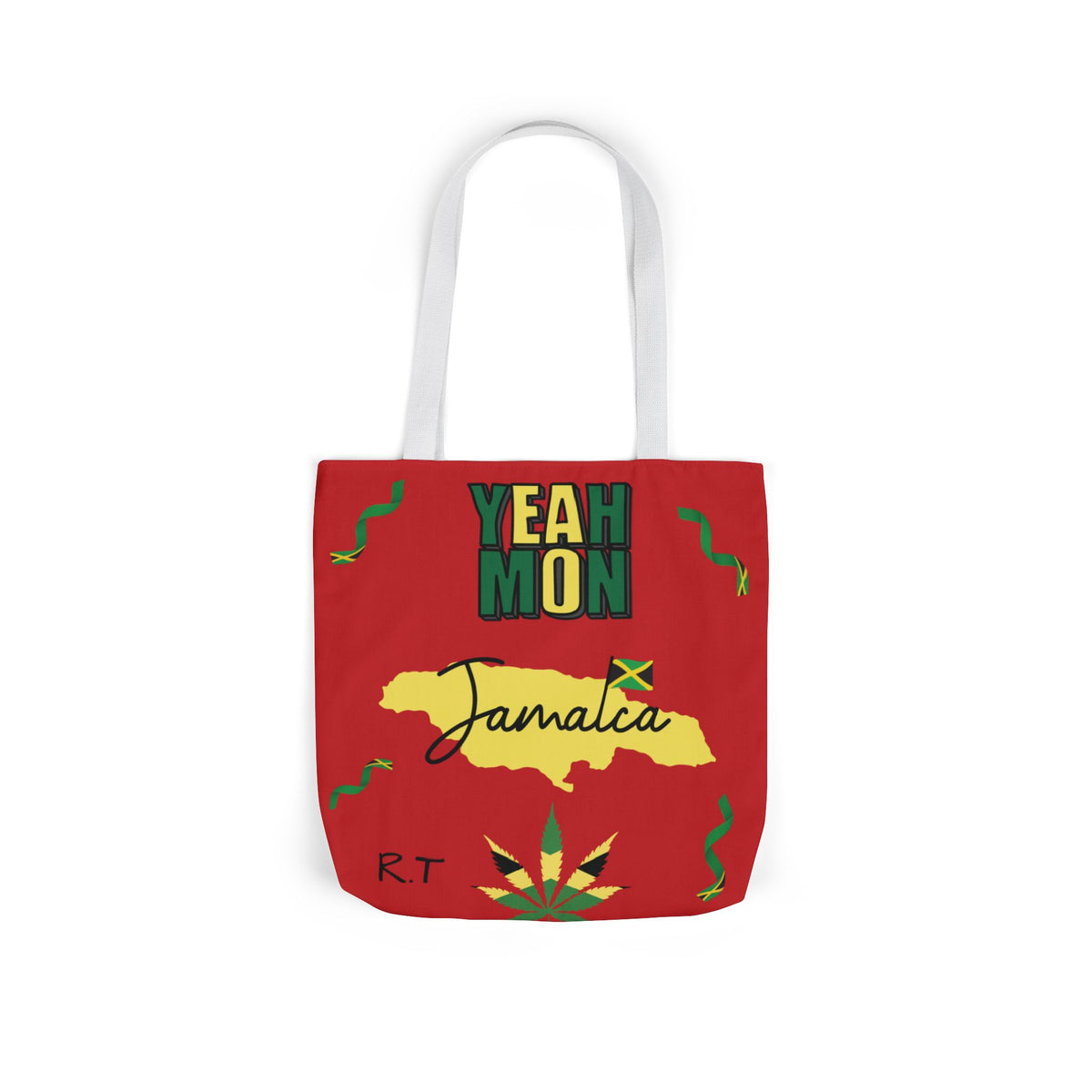 Personalized D.O.B & Initial Jamaica Theme Canvas Tote Bag