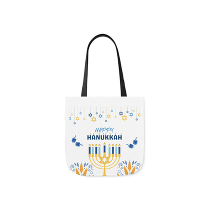 Blue and White Hanukkah Canvas Tote Bag