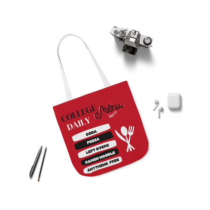 Funny Student Red Canvas Tote Bag
