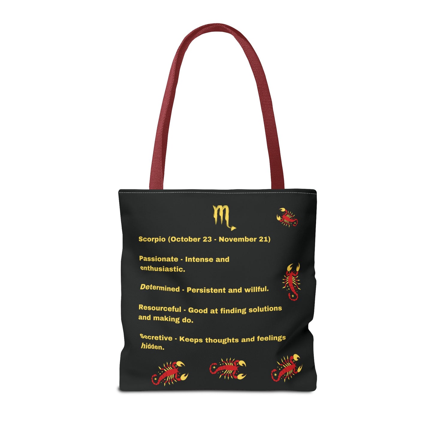 Black Zodiac Scorpio Tote Bag