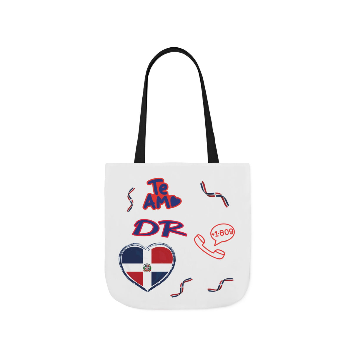 Personalized D.O.B & intinial,Dominican Republic Heart Canvas Tote —