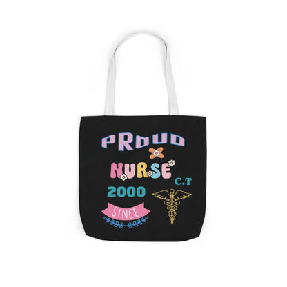 Personalized Nurse Initial Canvas Tote Bag — Custom Initial & Year Started as Nurse