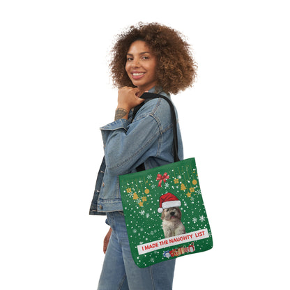 Green Christmas Personalized pet Canvas Tote Bag