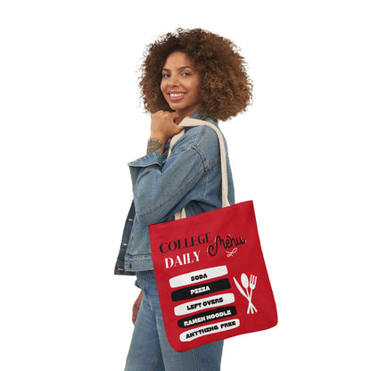 Funny Student Red Canvas Tote Bag