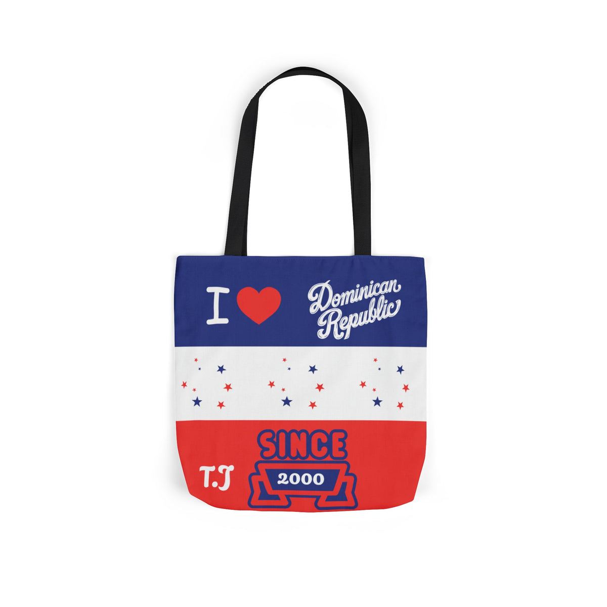 Personalized D.O.B & intinial,Dominican Republic Heart Canvas Tote —