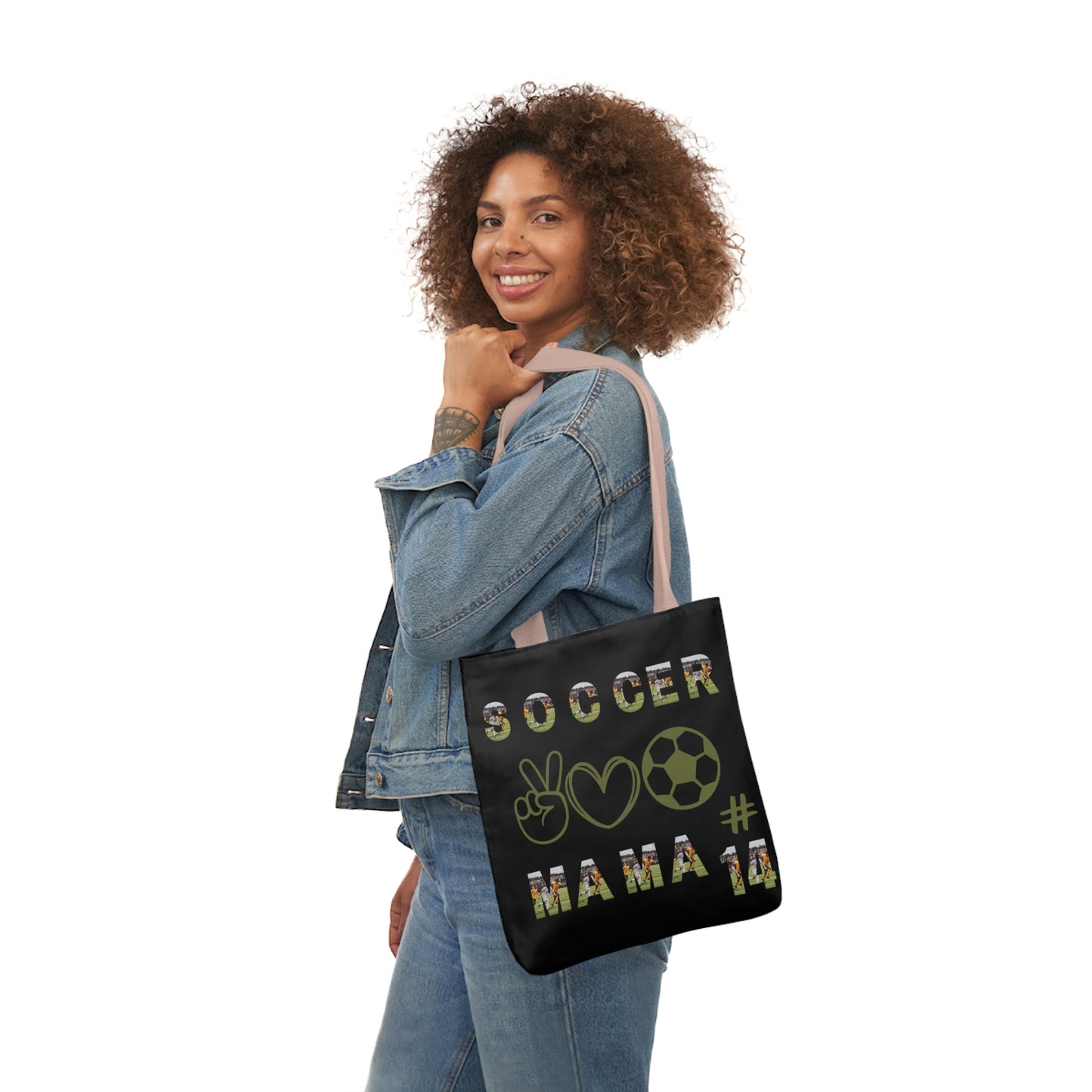 Soccer mom Canvas Tote Bag, 5-Color Straps