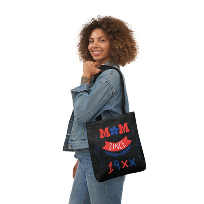 Mom Black Canvas Tote Bag