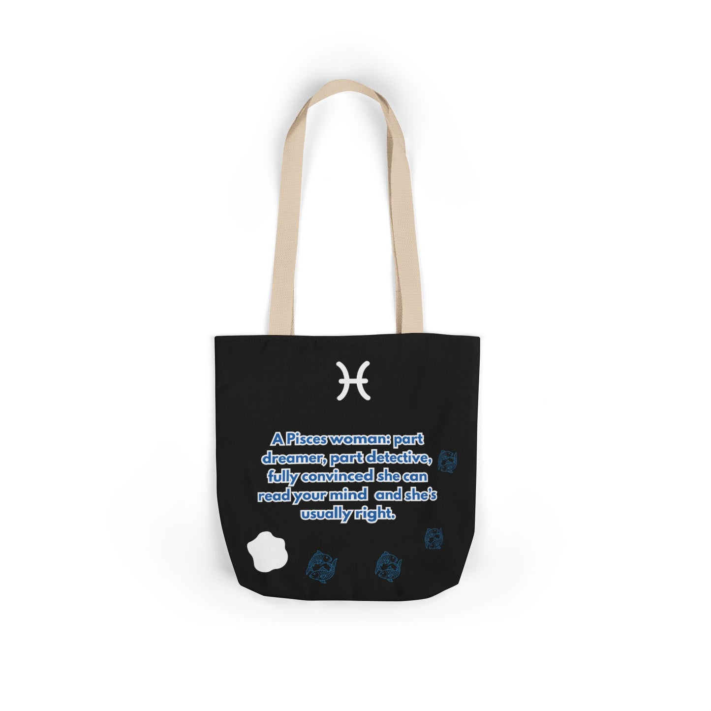 Personalized Zodiac D.O.B. Black Canvas Tote Bag