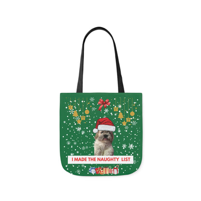 Green Christmas Personalized pet Canvas Tote Bag