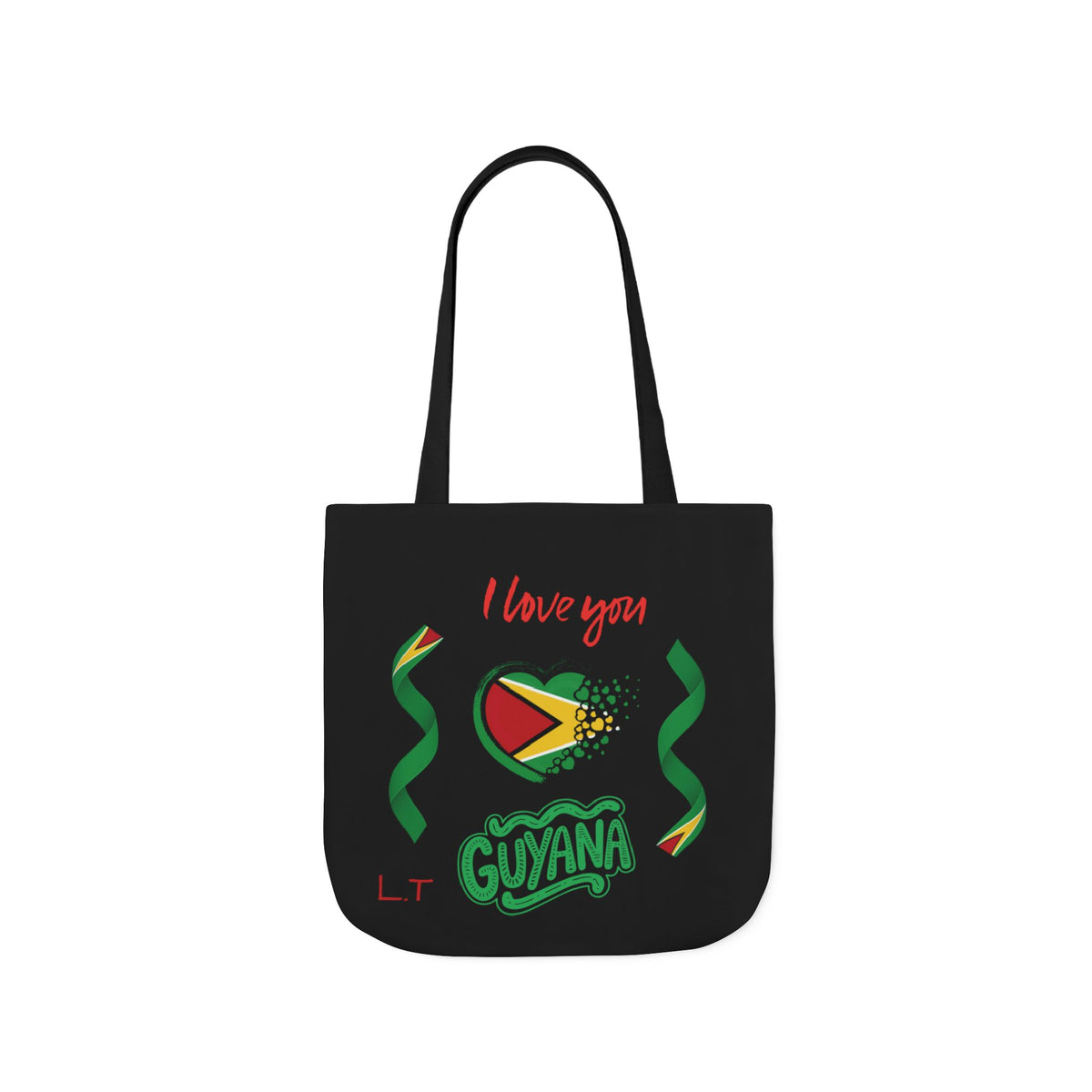 Personalized D.O.B and initial Love You Guyana Canvas Tote Bag