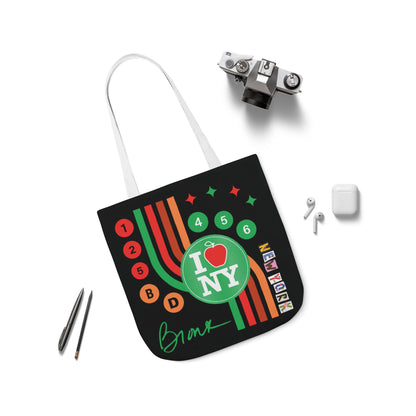 Personalized initial NY Retro Subway Canvas Tote — Colorful Graphic Market Bag