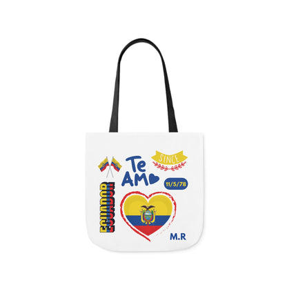 Ecuadorian Pride Canvas Tote Bag with 5-Color Straps – Te Amo & Yo Soy Designs