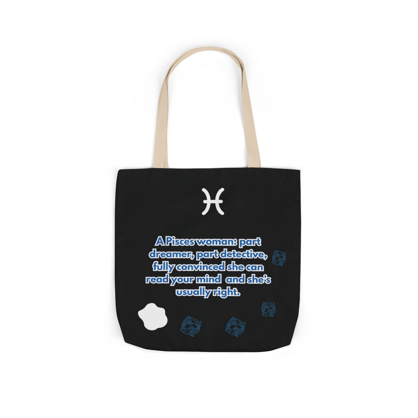 Personalized Zodiac D.O.B. Black Canvas Tote Bag