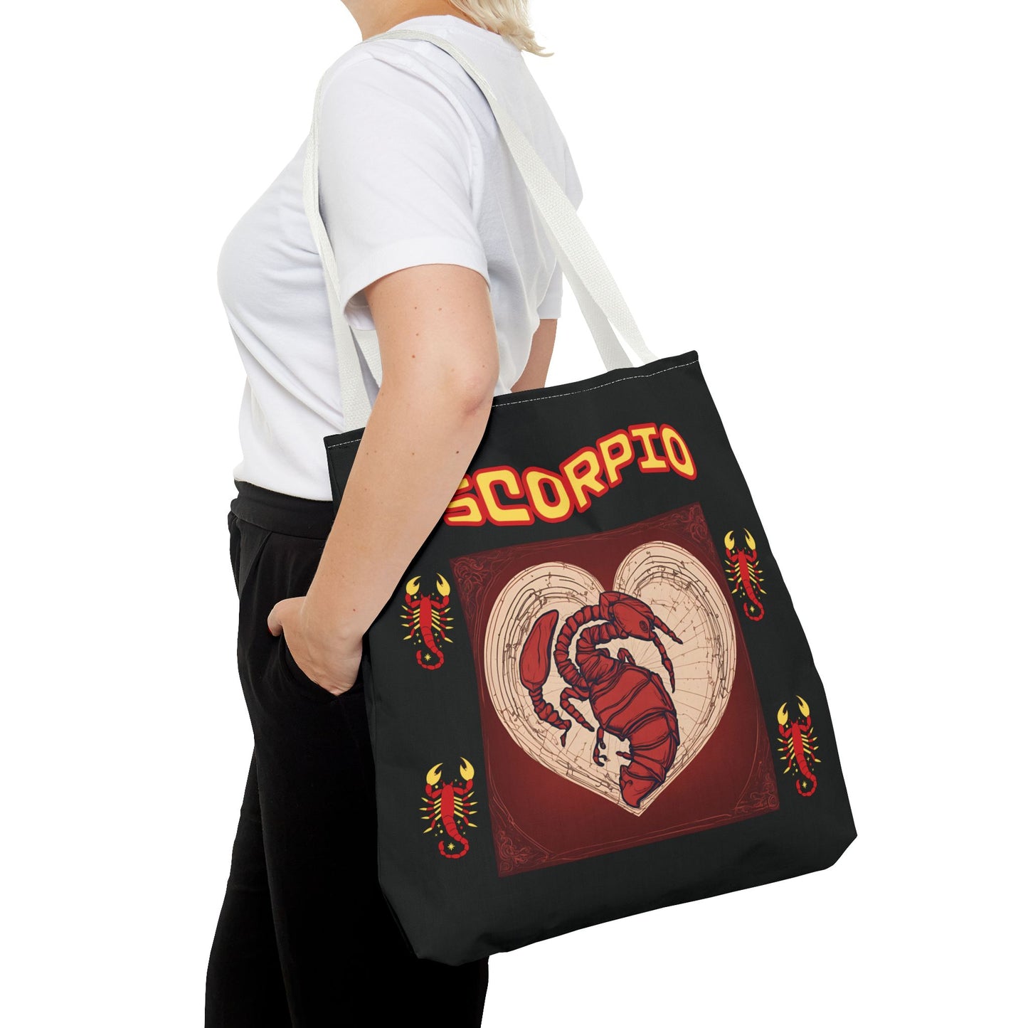 Black Zodiac Scorpio Tote Bag