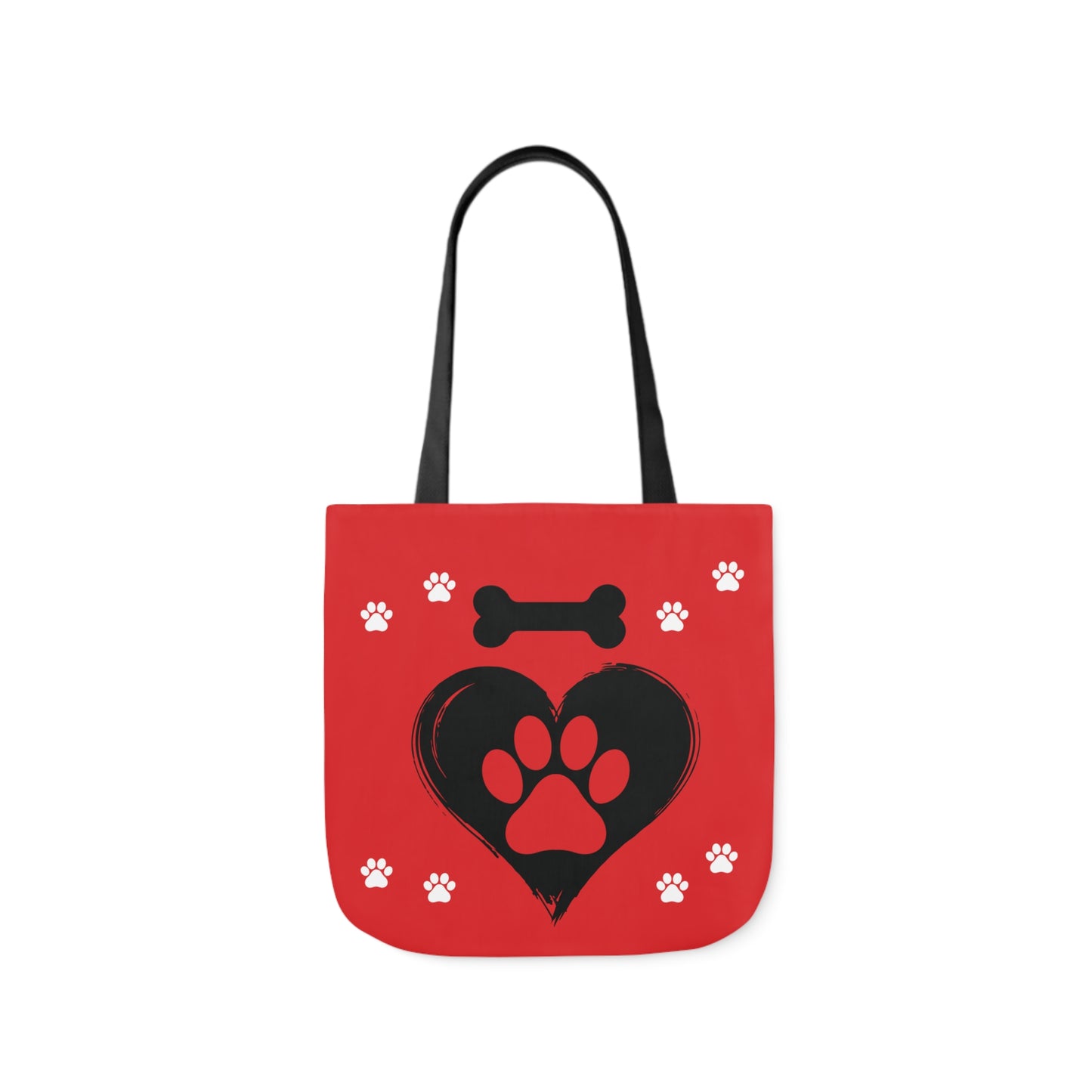 Red and Black Personalized Dog Canvas Tote Bag