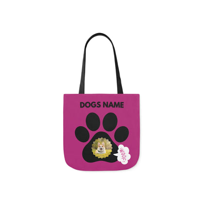 Pink Personalized Dog Canvas Tote Bag