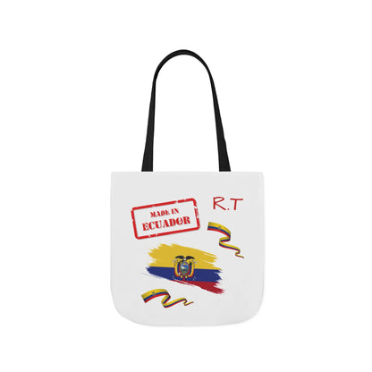 Ecuador Canvas Tote — "Te Amo" Heart Flag Design Personalized initial and D.O.B