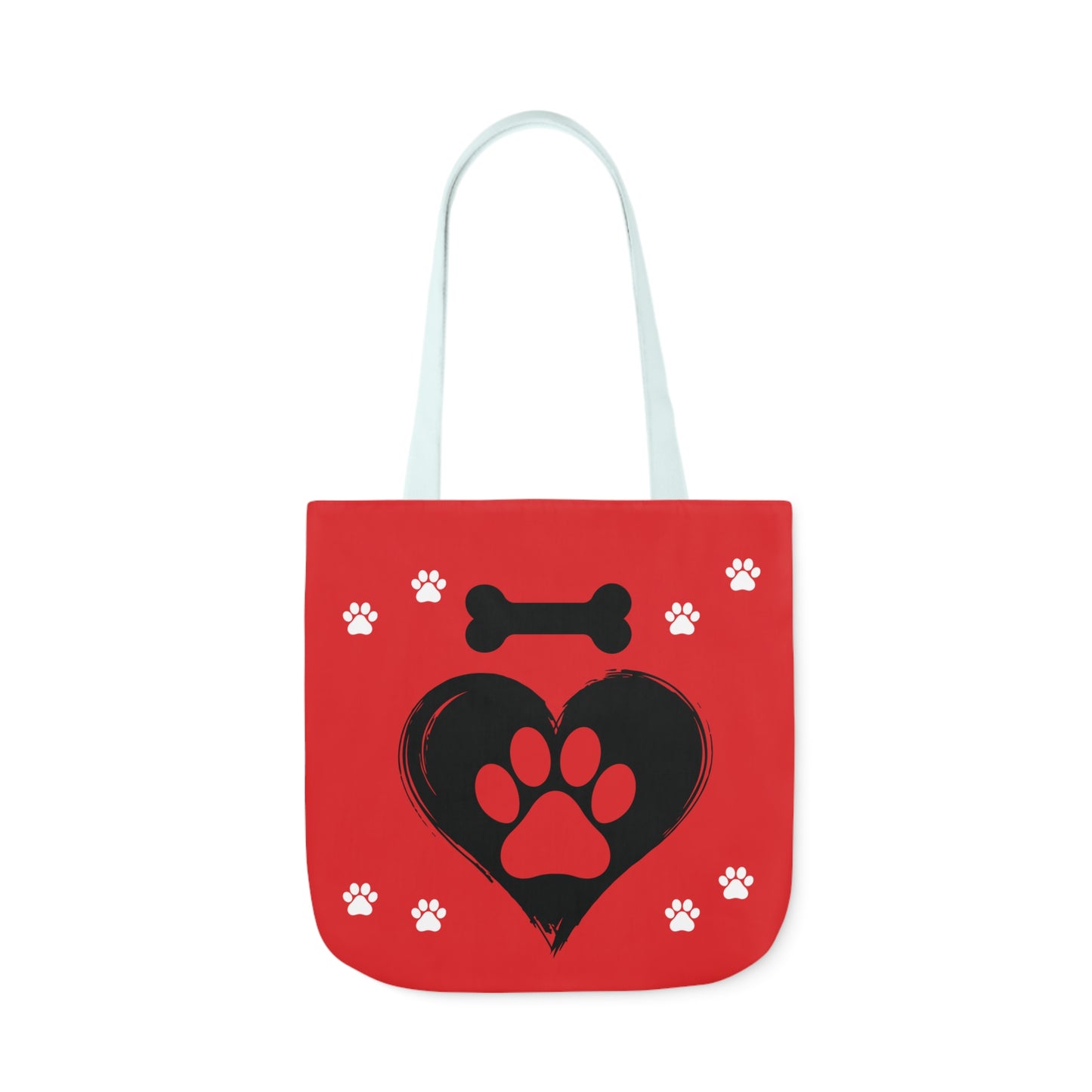 Red and Black Personalized Dog Canvas Tote Bag