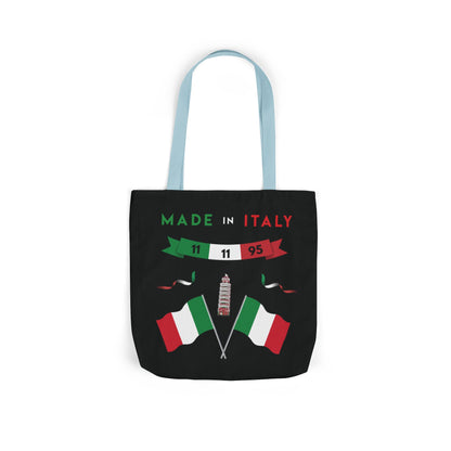 Black Canvas Tote Bag - Italy Theme