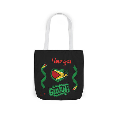 Personalized D.O.B and initial Love You Guyana Canvas Tote Bag