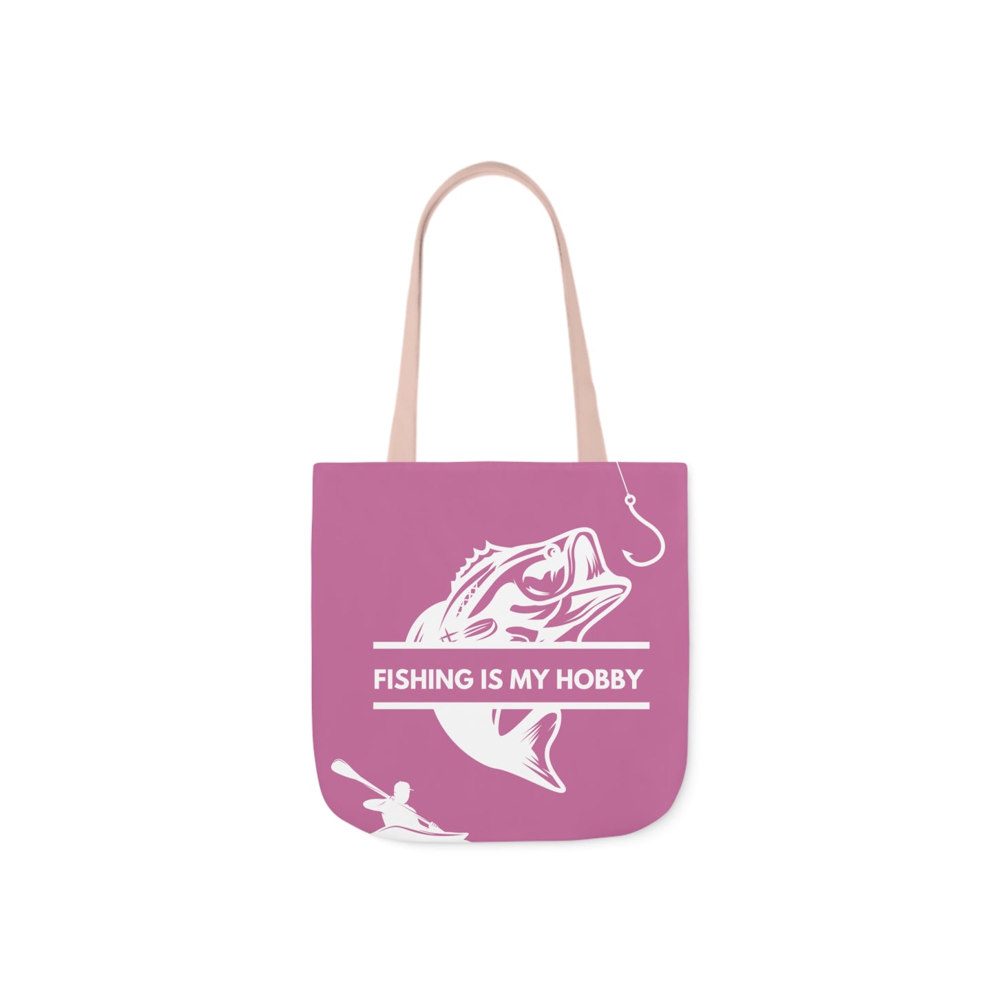 Fishing Canvas Pink Tote Bag