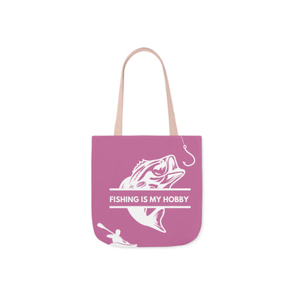 Fishing Canvas Pink Tote Bag