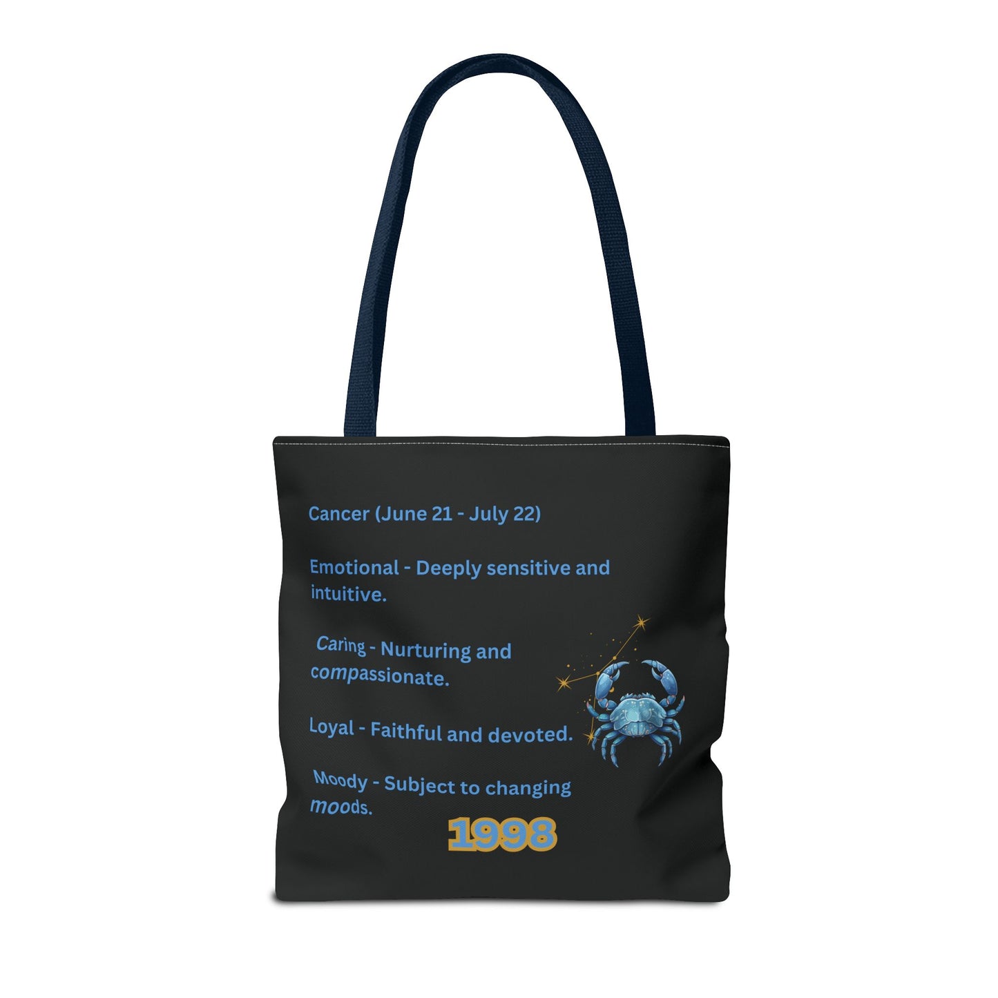 Black Zodiac Cancer Tote Bag
