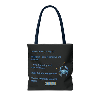Black Zodiac Cancer Tote Bag