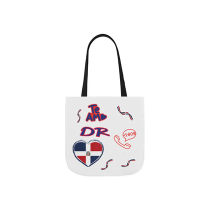 Personalized D.O.B & intinial,Dominican Republic Heart Canvas Tote —