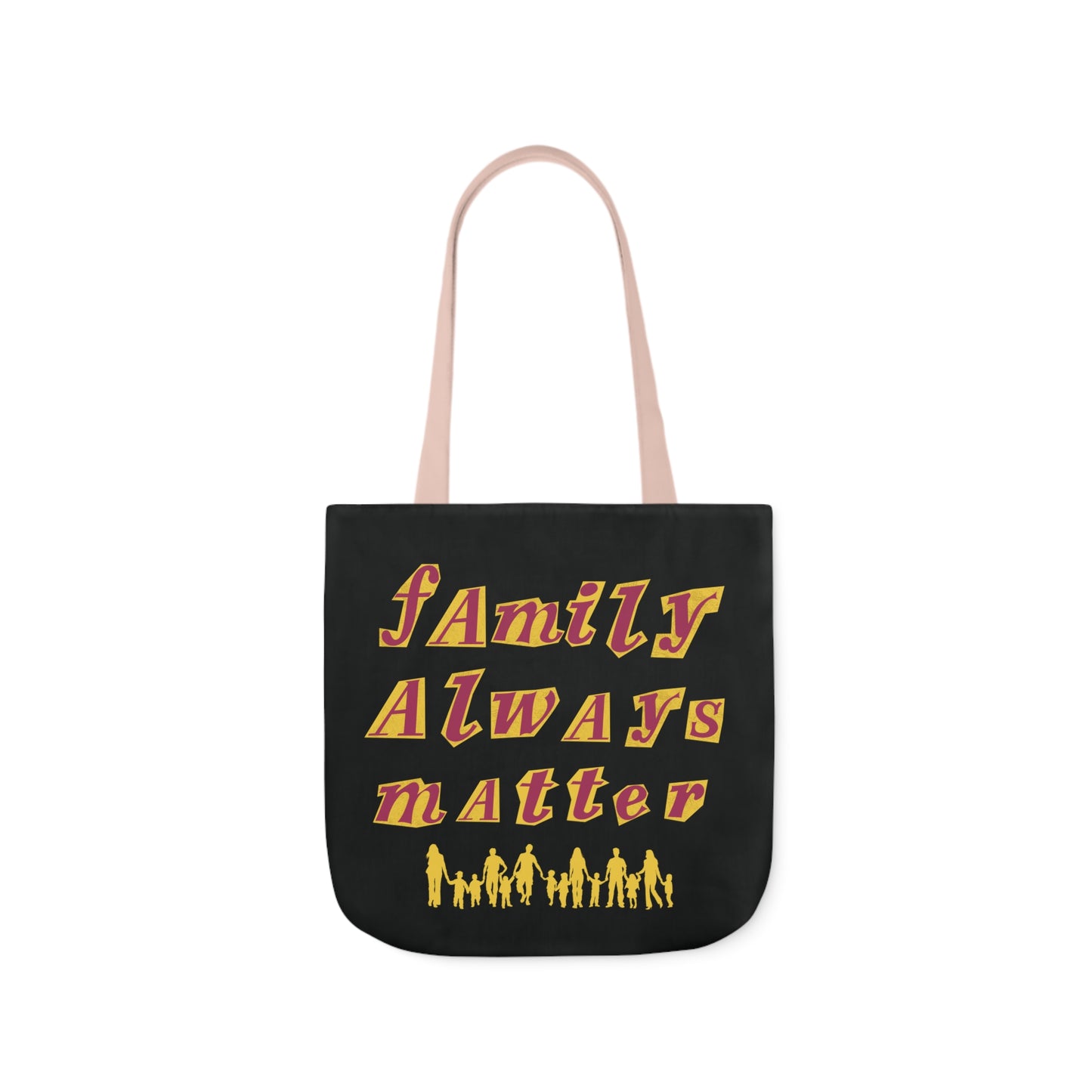 Canvas Tote Bag, Black Family Tic Tac Toe Design