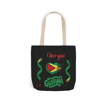 Personalized D.O.B and initial Love You Guyana Canvas Tote Bag