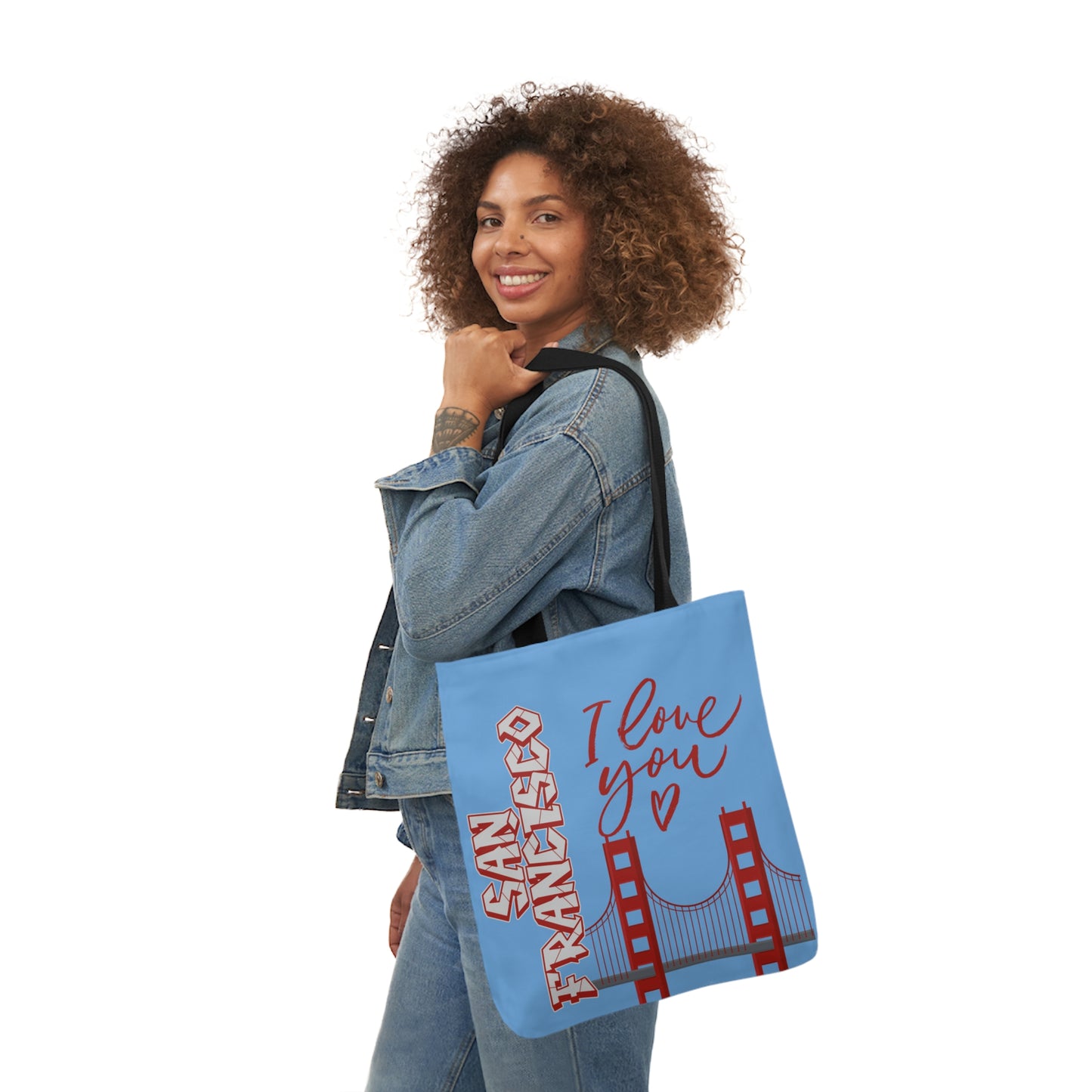 Canvas Tote Bag, San Francisco Light Blue