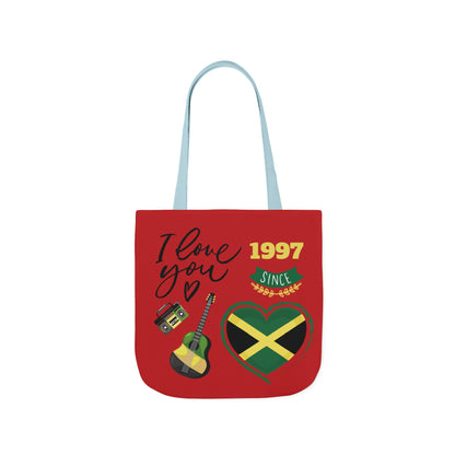 Personalized D.O.B & Initial Jamaica Theme Canvas Tote Bag
