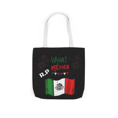 Personalized D.O.B and initial Viva México Flag Canvas Tote  Reusable Bag