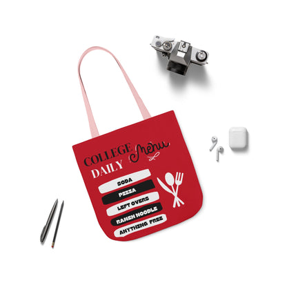 Funny Student Red Canvas Tote Bag