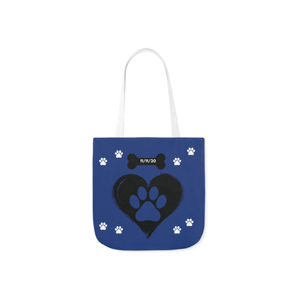 Blue Personalized Dog Canvas Tote Bag