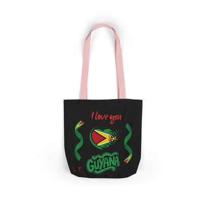 Personalized D.O.B and initial Love You Guyana Canvas Tote Bag