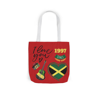 Personalized D.O.B & Initial Jamaica Theme Canvas Tote Bag